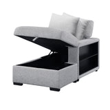9630GY*22LRC - (2)Sectional with Right Chaise, Pull-out Bed, Hidden Storage and Shelves, Charging Ports