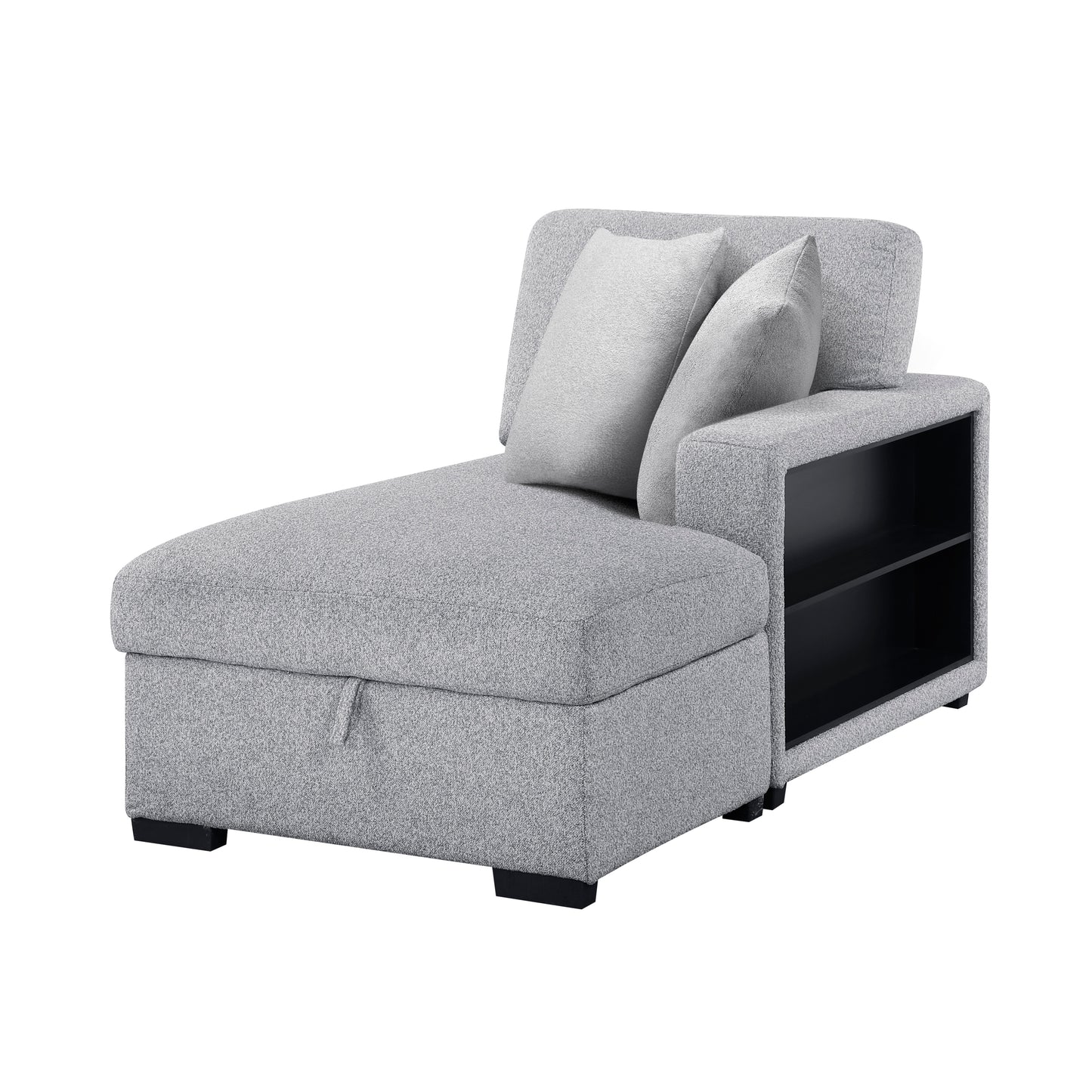 9630GY*32LRC - (3)Sectional with Right Chaise, Pull-out Bed, Hidden Storages and Shelves, Charging Ports