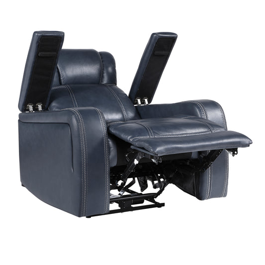 9640BU-1PWH - Power Reclining Chair with Power Headrest and Storage Arms