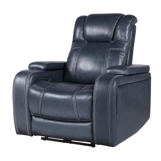 9640BU-1PWH - Power Reclining Chair with Power Headrest and Storage Arms