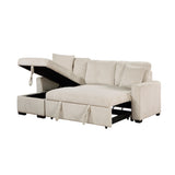 9649BE*SC - (3)3-Piece Reversible Sectional with Pull-out Bed and Hidden Storage
