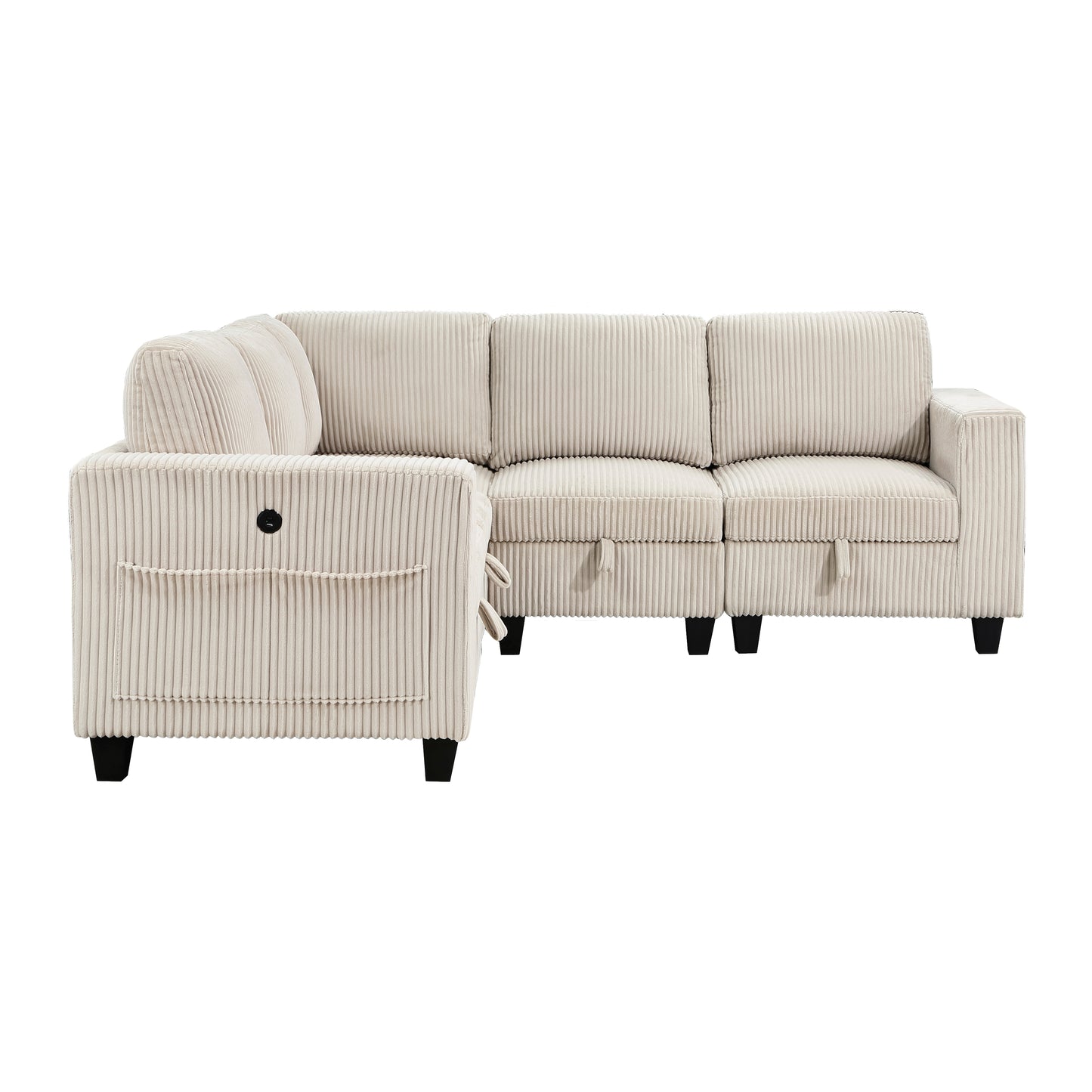 9650BE*5SC - (5)5-Piece Sectional with Storage, Storage Pouches and Charging Ports