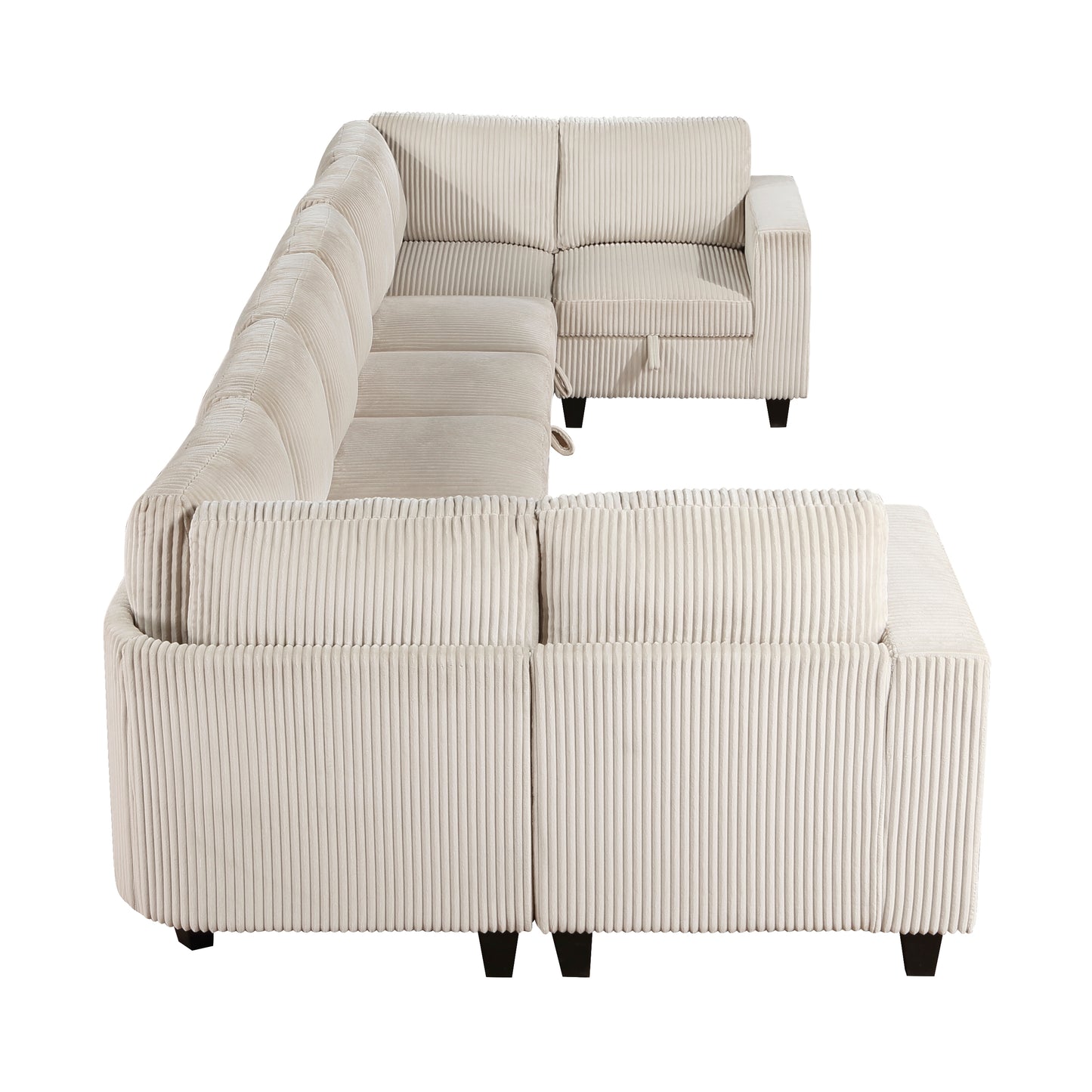 9650BE*8SC - (8)8-Piece Sectional with Storage, Storage Pouches and Charging Ports
