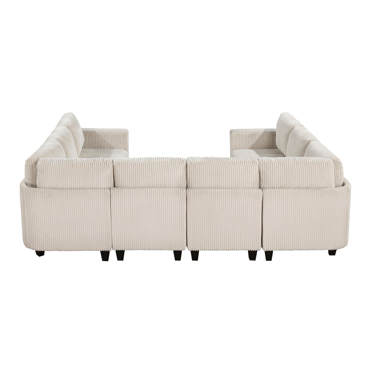 9650BE*8SC - (8)8-Piece Sectional with Storage, Storage Pouches and Charging Ports