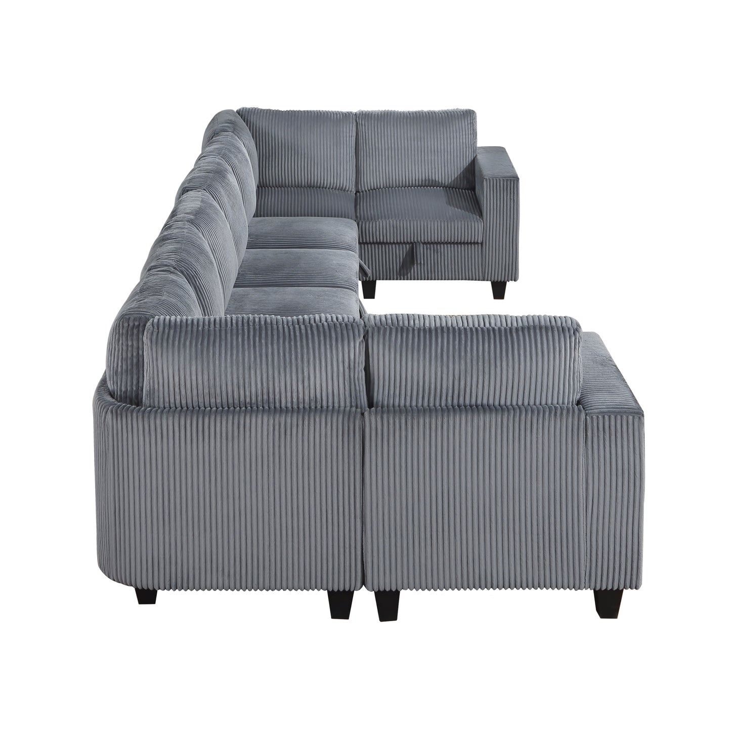 9650NDG*8SC - (8)8-Piece Sectional with Storage, Storage Pouches and Charging Ports