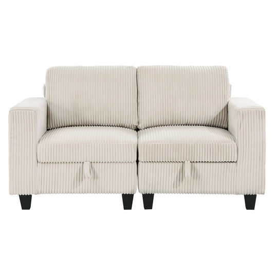9650NBE-2* - (2)Love Seat with Storage, Storage Pouches and Charging Ports
