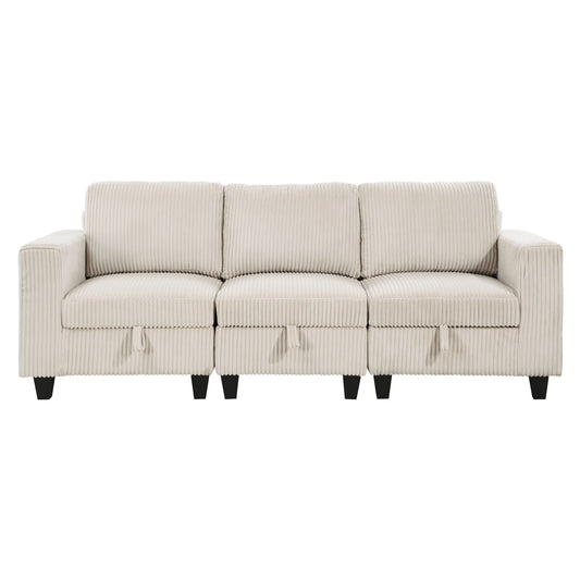 9650NBE-3* - (3)Sofa with Storage, Storage Pouches and Charging Ports