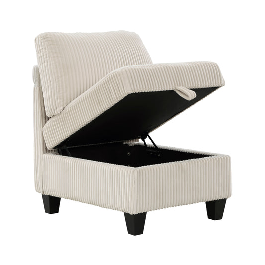 9650NBE-AC - Armless Chair with Storage