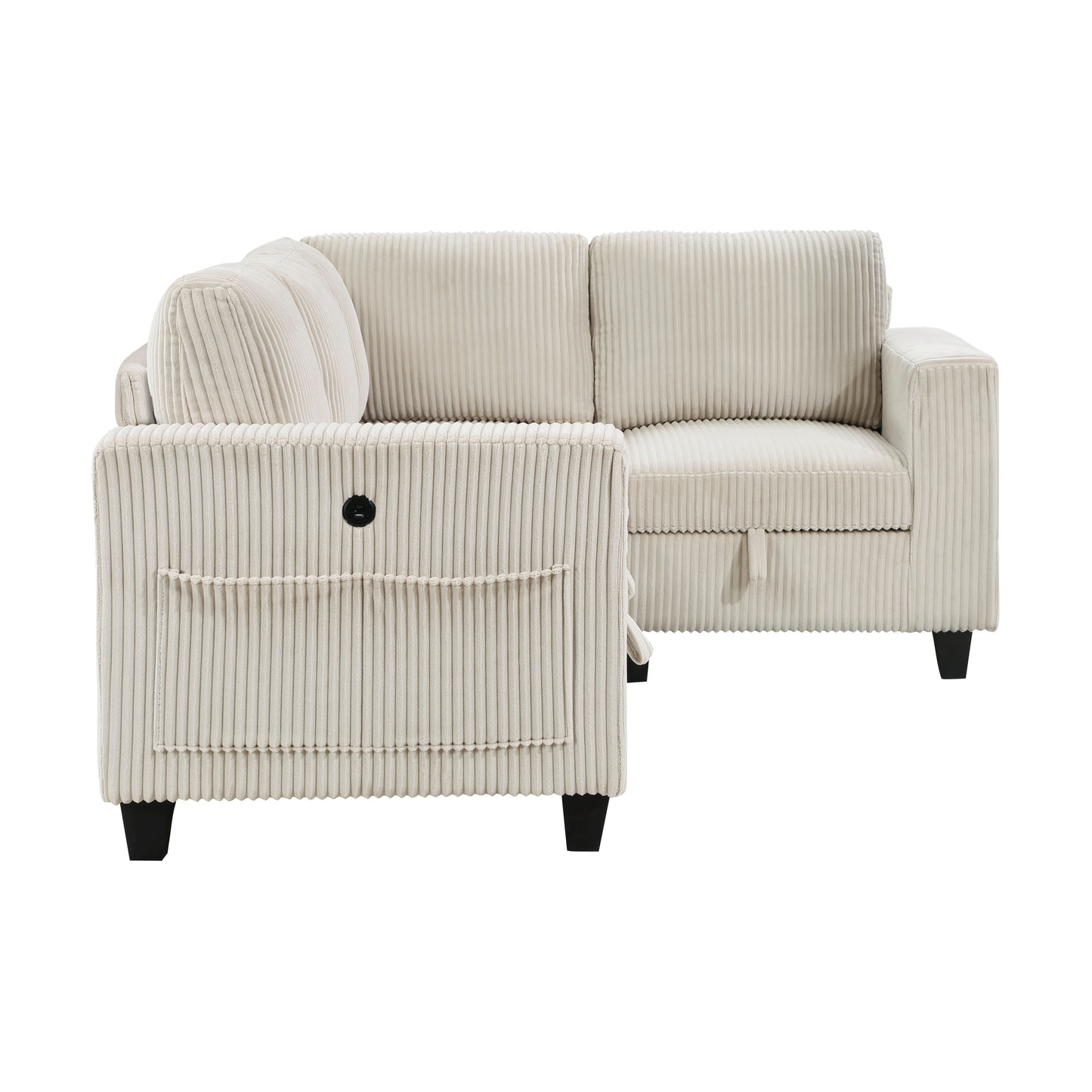 9650NBE*4SC - (4)4-Piece Sectional with Storage, Storage Pouches and Charging Ports