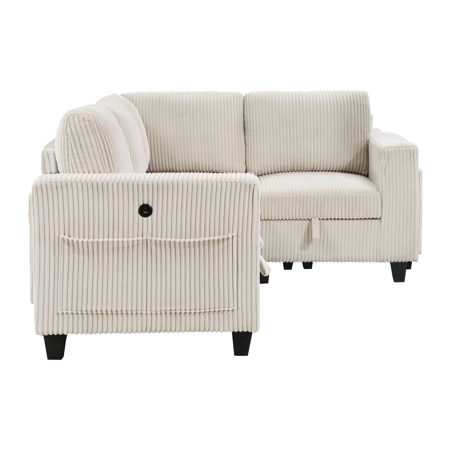 9650NBE*5SC - (5)5-Piece Sectional with Storage, Storage Pouches and Charging Ports