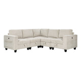 9650NBE*5SC - (5)5-Piece Sectional with Storage, Storage Pouches and Charging Ports