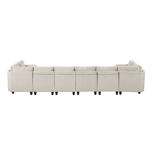 9650NBE*8SC - (8)8-Piece Sectional with Storage, Storage Pouches and Charging Ports