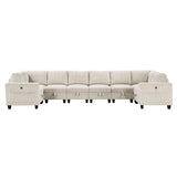 9650NBE*8SC - (8)8-Piece Sectional with Storage, Storage Pouches and Charging Ports