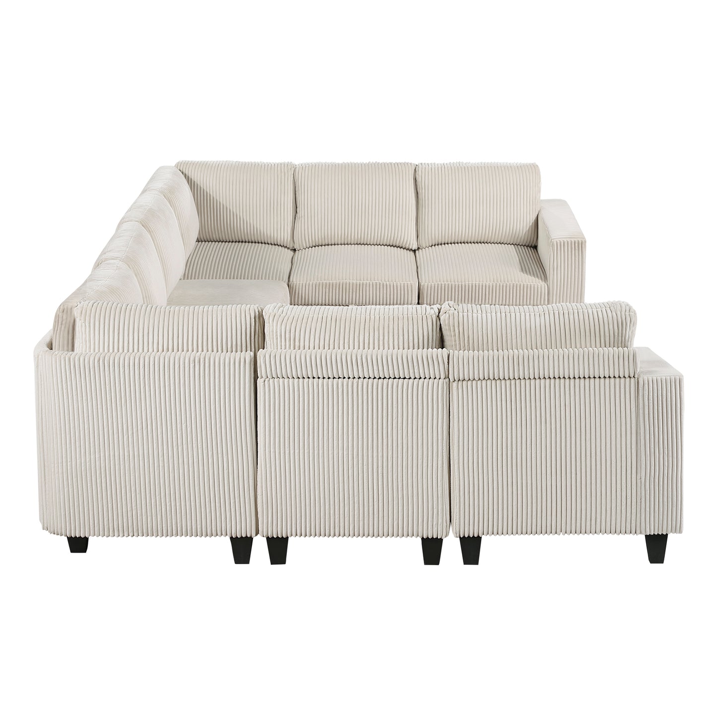 9650NBE*8SC - (8)8-Piece Sectional with Storage, Storage Pouches and Charging Ports