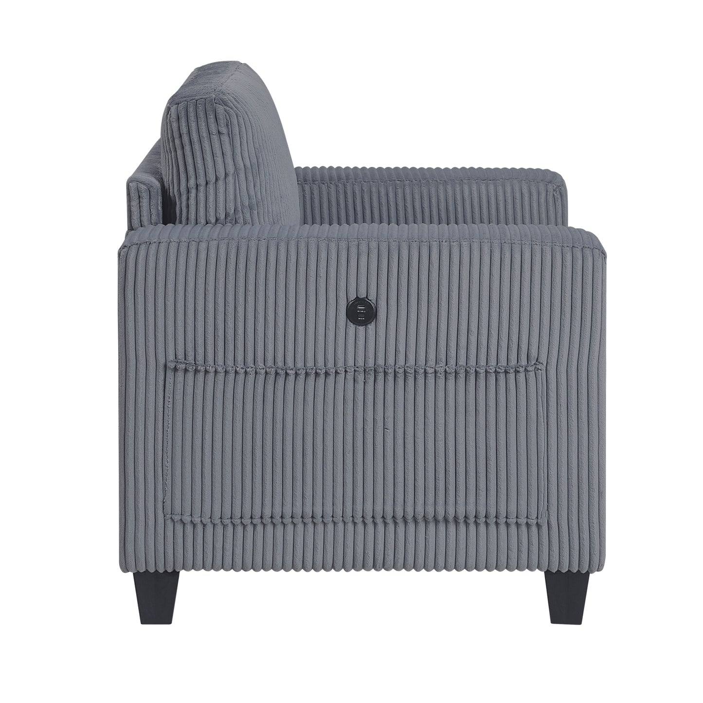 9650NDG-1 - Chair with Storage Pouches and Charging Ports