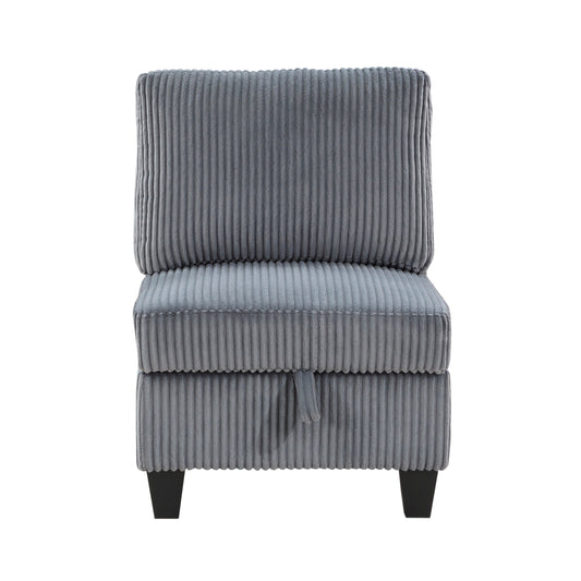 9650NDG-AC - Armless Chair with Storage