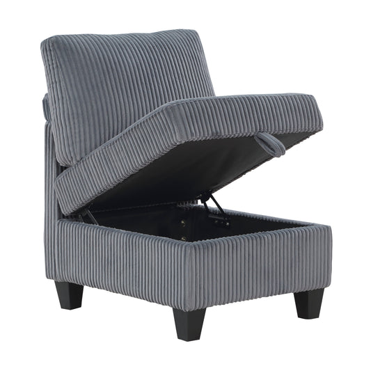 9650NDG-AC - Armless Chair with Storage