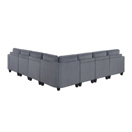 9650NDG*7SC - (7)7-Piece Sectional with Storage, Storage Pouches and Charging Ports