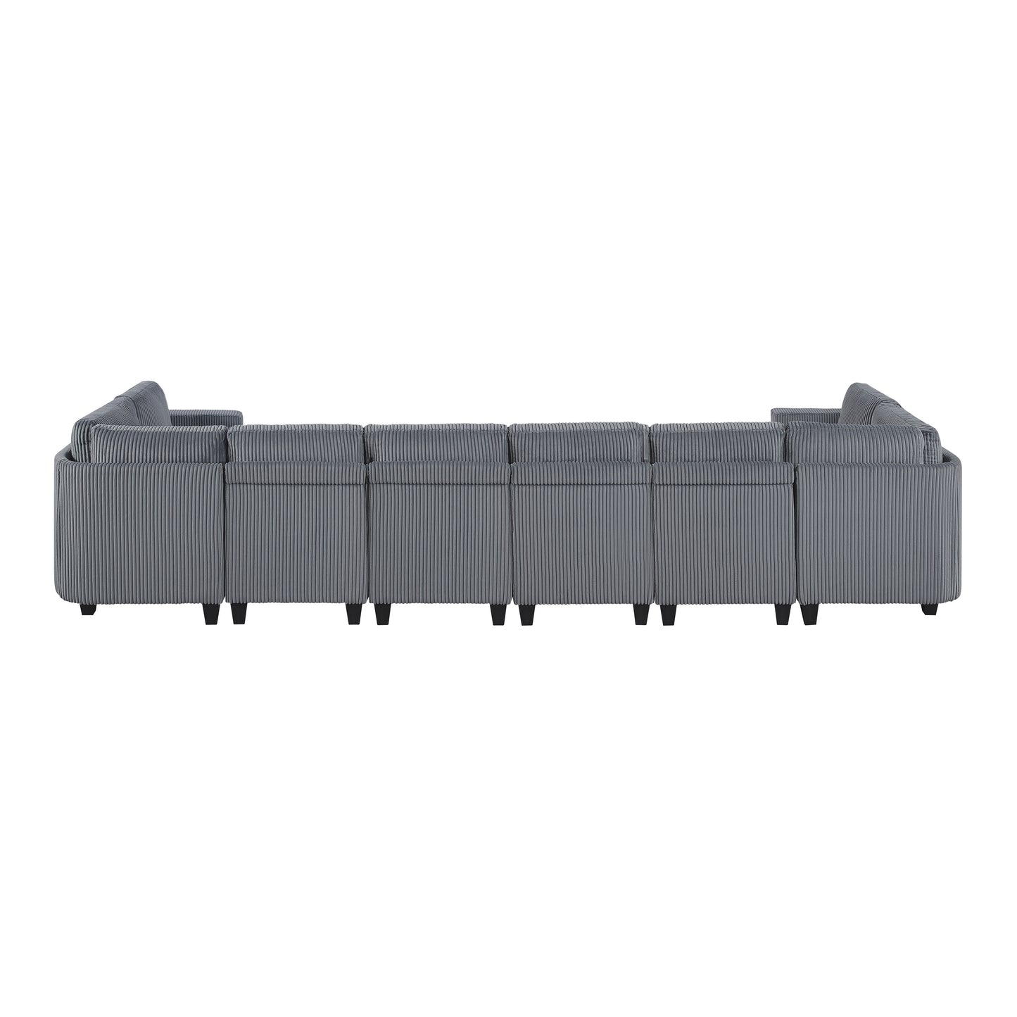 9650NDG*8SC - (8)8-Piece Sectional with Storage, Storage Pouches and Charging Ports