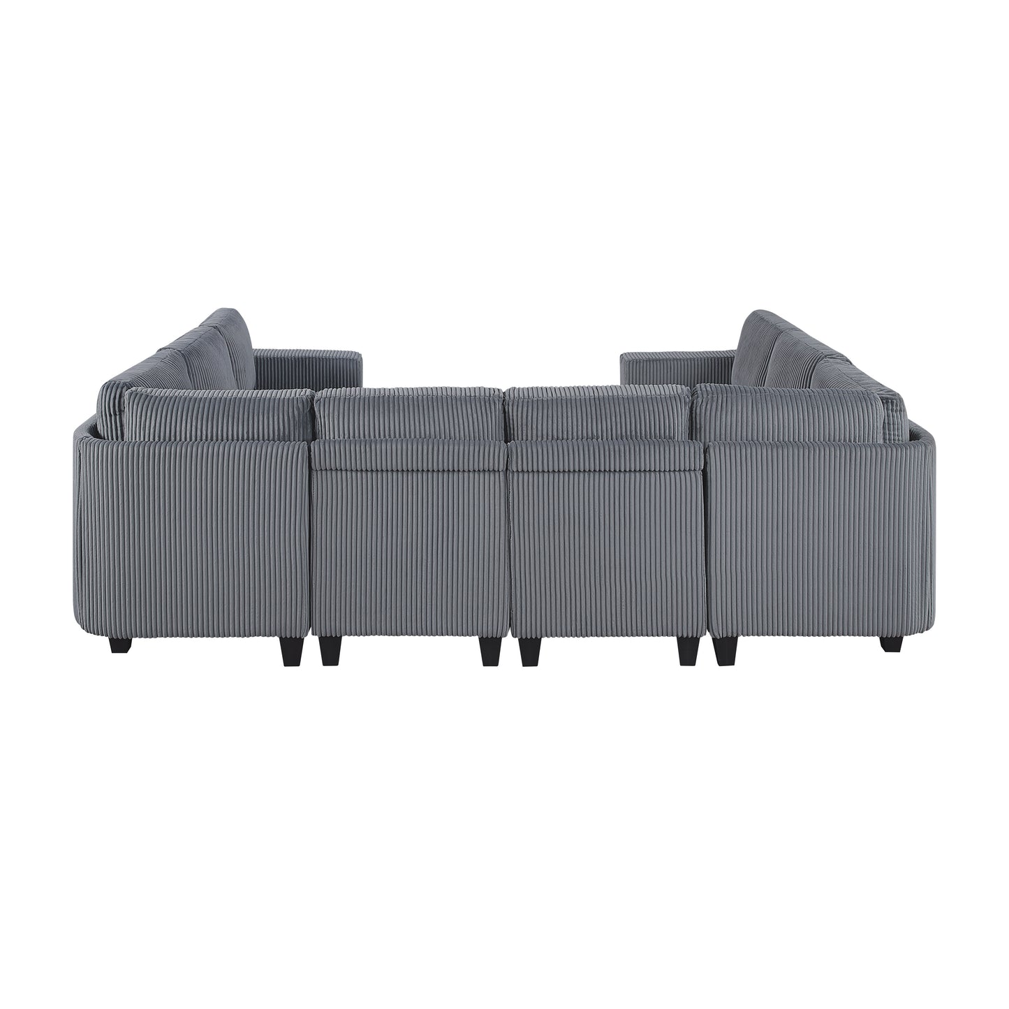9650NDG*8SC - (8)8-Piece Sectional with Storage, Storage Pouches and Charging Ports