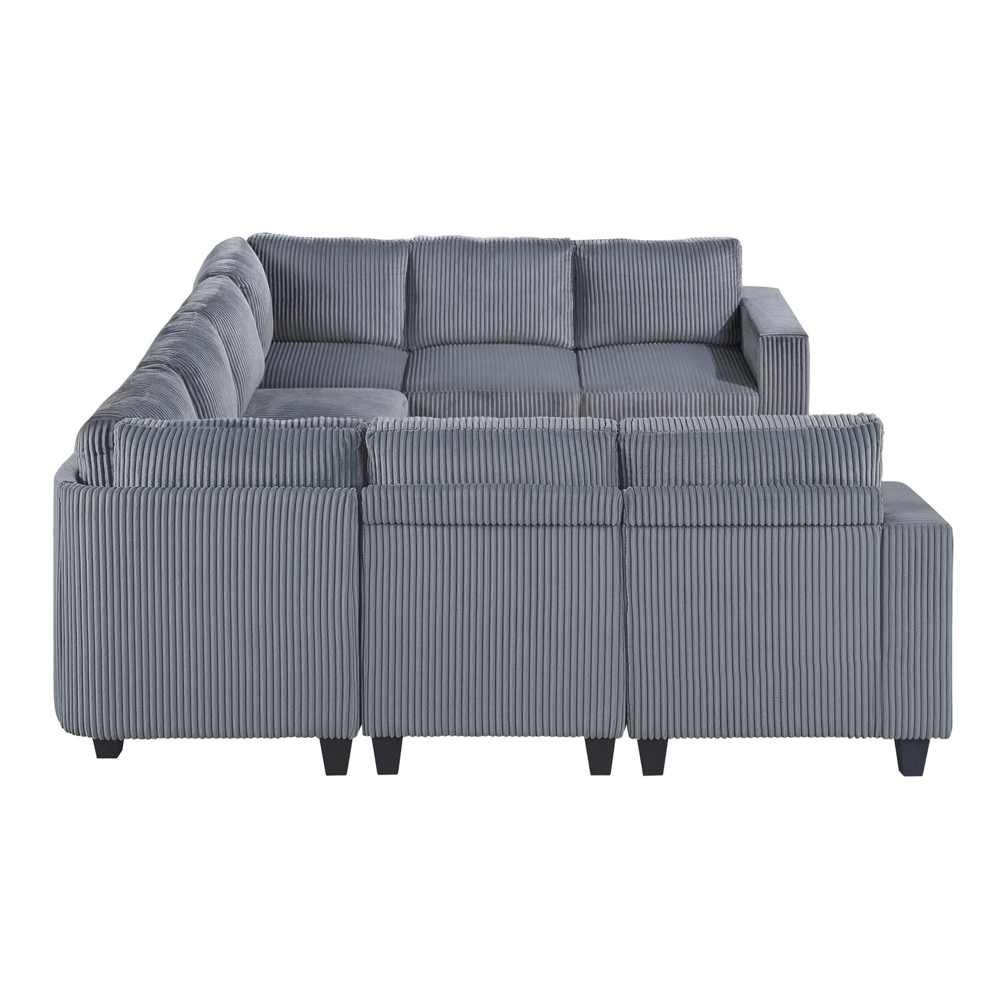 9650NDG*8SC - (8)8-Piece Sectional with Storage, Storage Pouches and Charging Ports