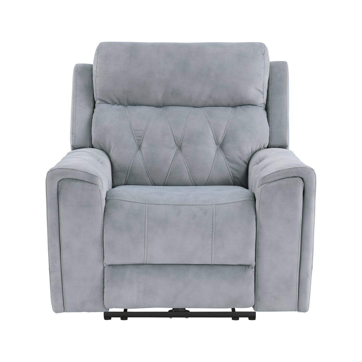 9670GY-1PWH - Power Reclining Chair with Power Headrest, Hidden Arms Cup Holders and Charging Ports