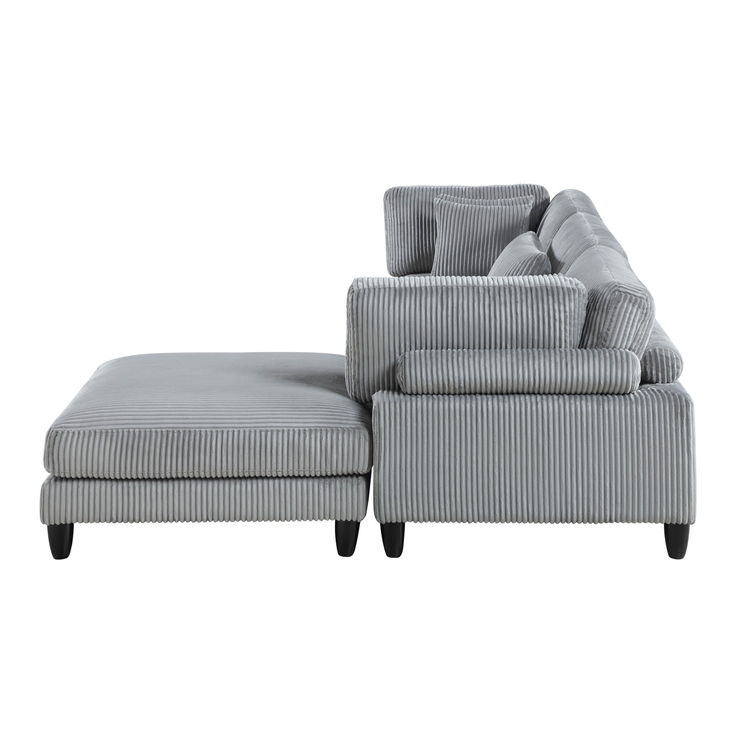 9688GY*42CRACOT - (4)4-Piece Modular Sectional with Ottoman