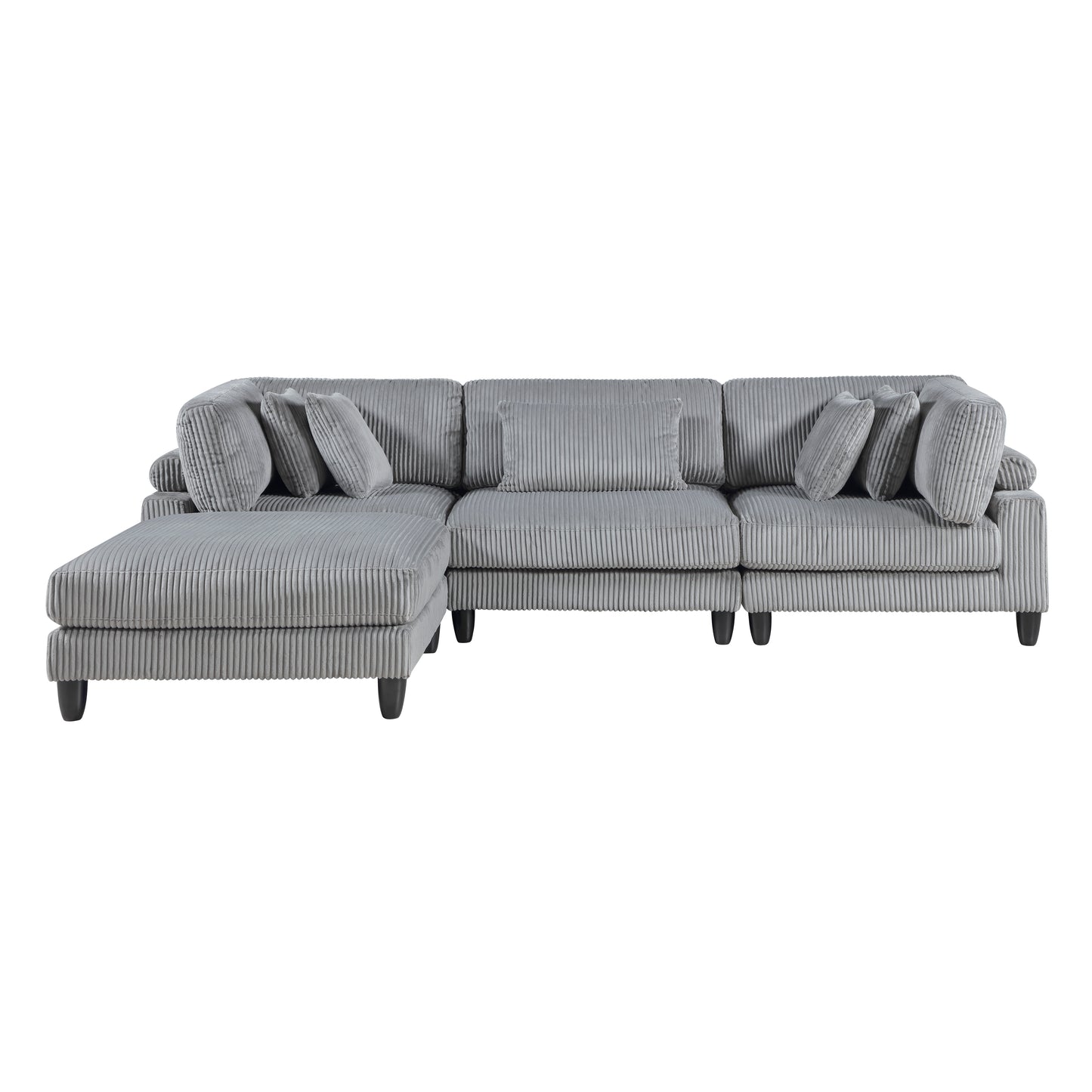9688GY*42CRACOT - (4)4-Piece Modular Sectional with Ottoman
