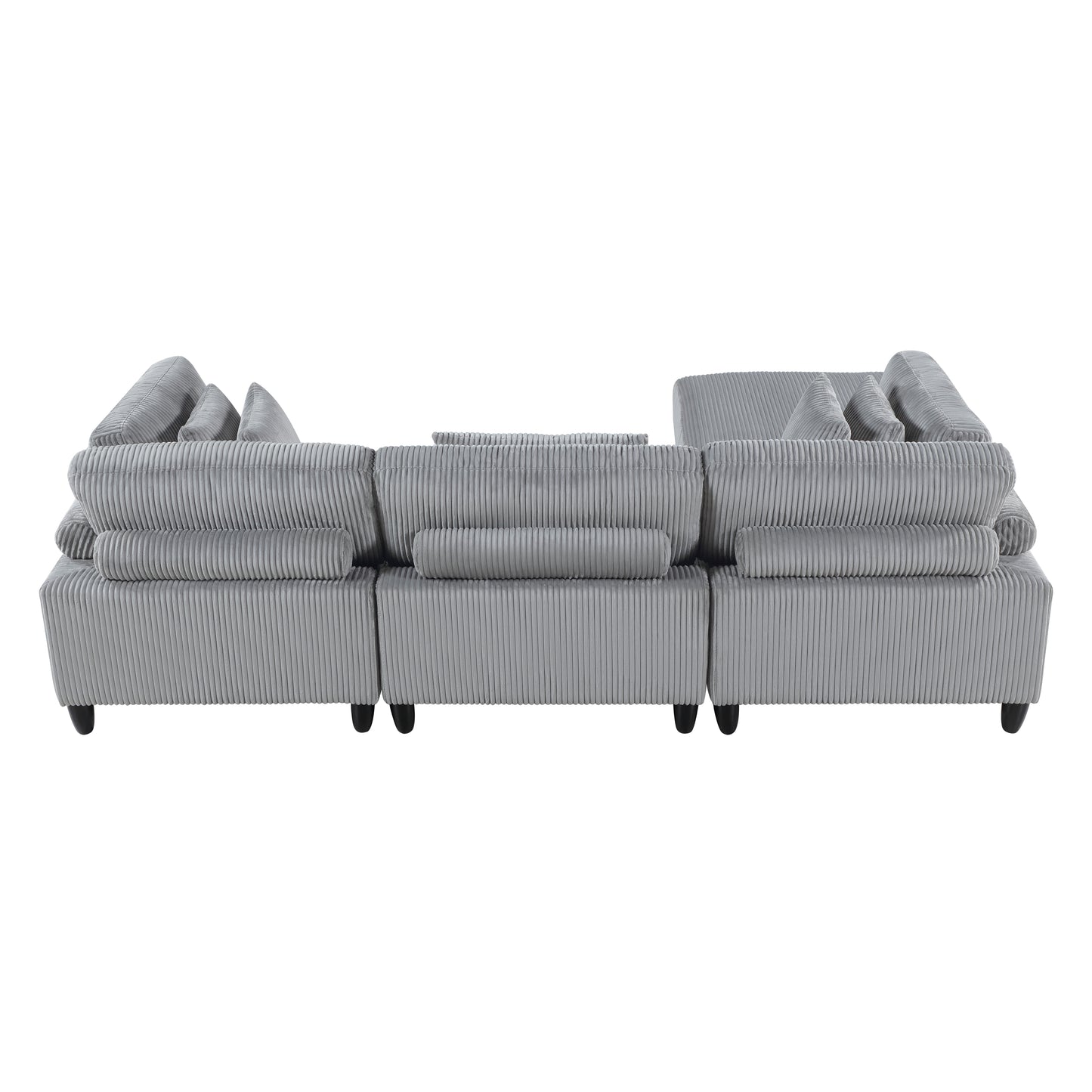 9688GY*42CRACOT - (4)4-Piece Modular Sectional with Ottoman