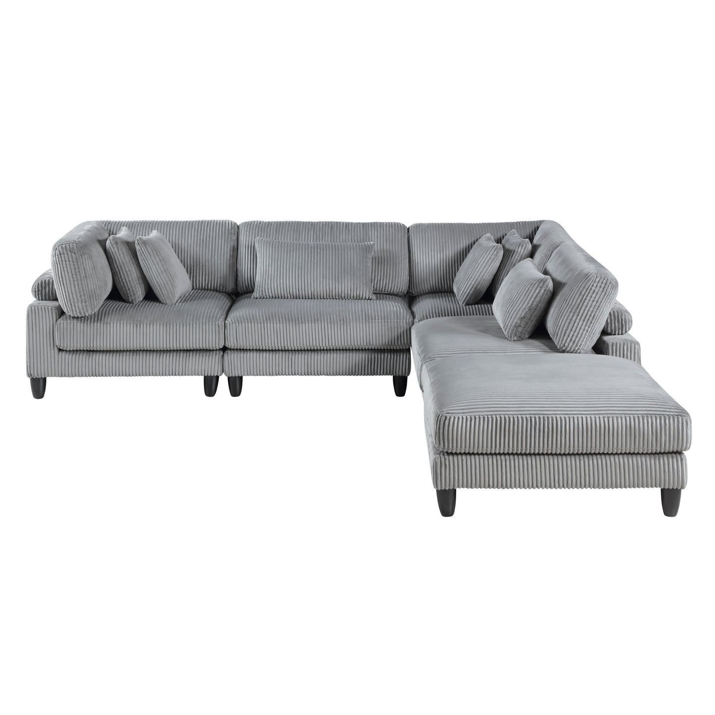 9688GY*52CR2ACOT - (5)5-Piece Modular Sectional with Ottoman
