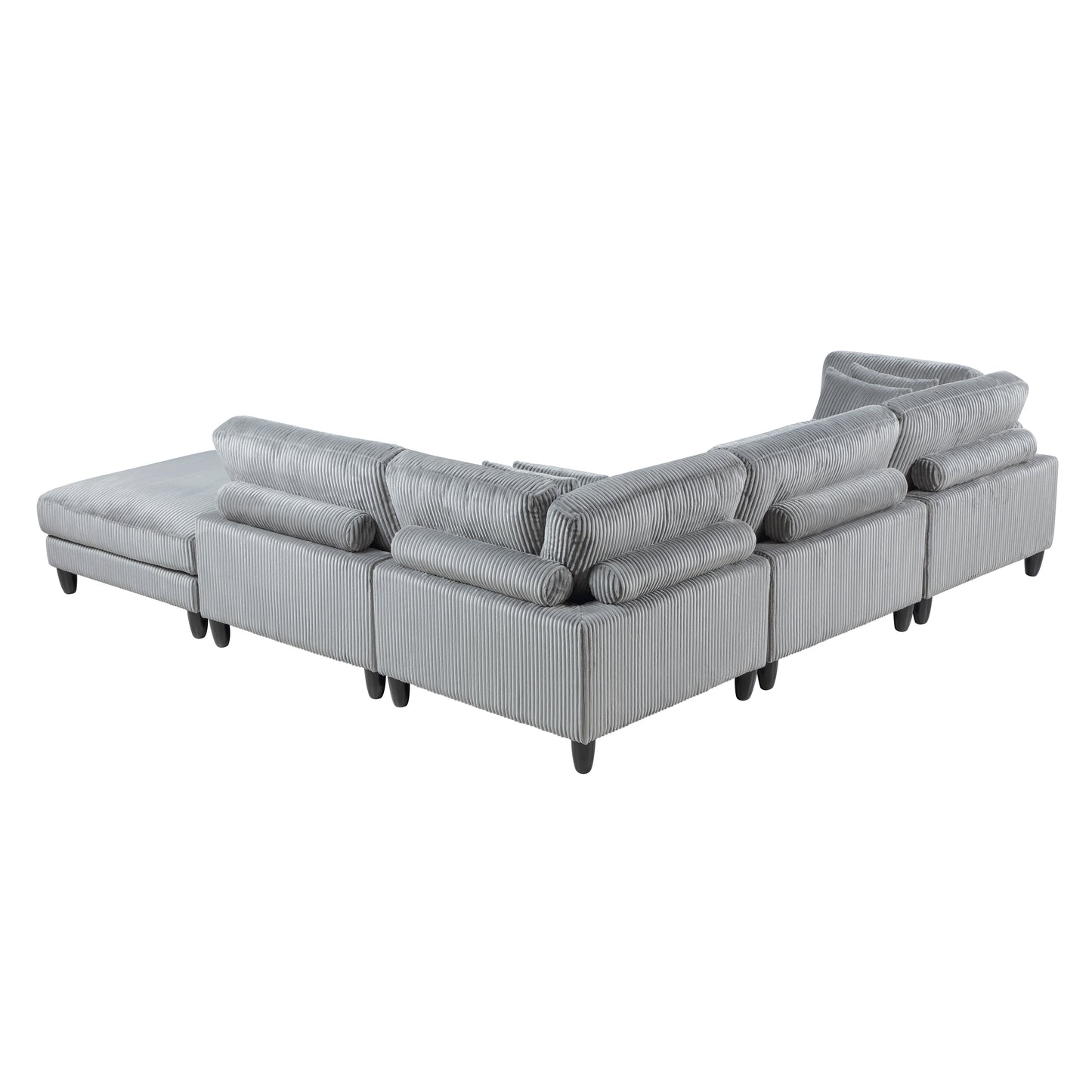 9688GY*52CR2ACOT - (5)5-Piece Modular Sectional with Ottoman
