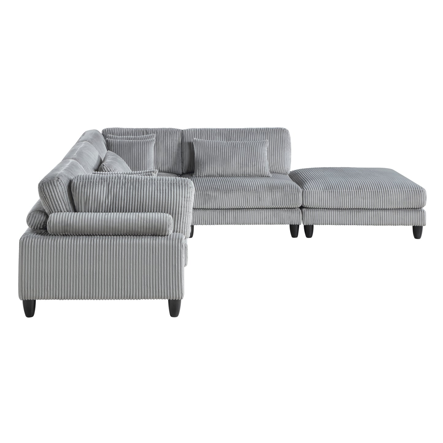9688GY*52CR2ACOT - (5)5-Piece Modular Sectional with Ottoman