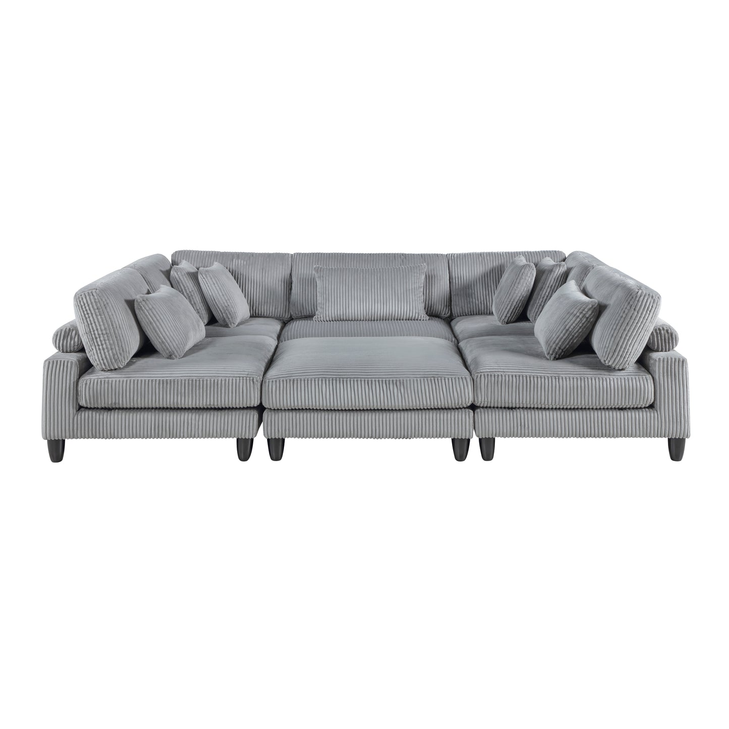 9688GY*62CR3ACOT - (6)6-Piece Modular Sectional with Ottoman