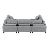 9688GY*62CR3ACOT - (6)6-Piece Modular Sectional with Ottoman