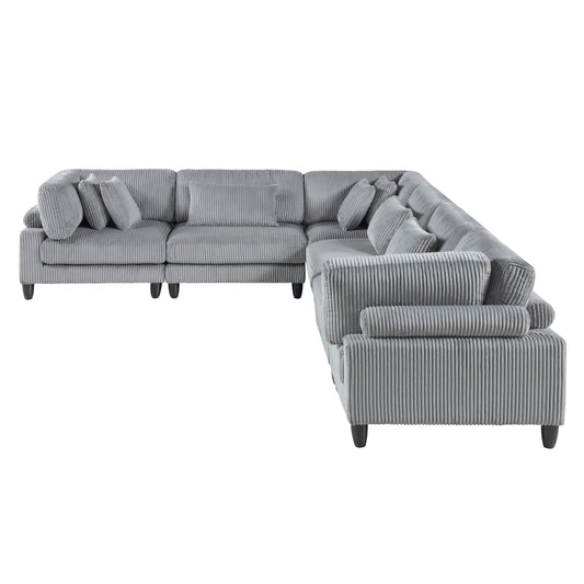 9688GY*63CR3AC - (6)6-Piece Modular Sectional