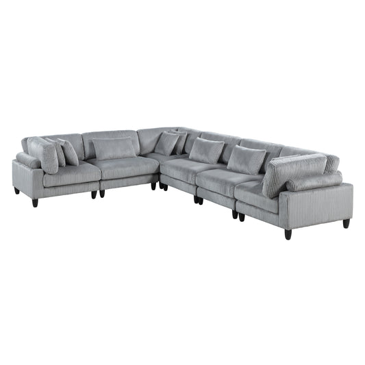 9688GY*63CR3AC - (6)6-Piece Modular Sectional