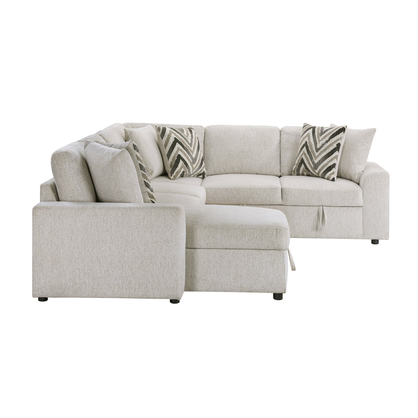 9702BE*3LC3R - (3)3-Piece Sectional with Pull-out Bed and Hidden Storage