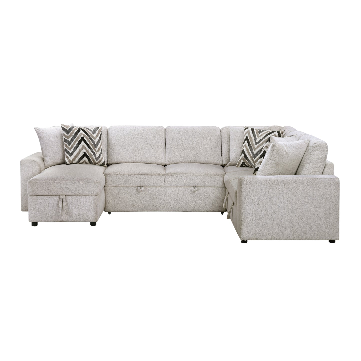 9702BE*3LC3R - (3)3-Piece Sectional with Pull-out Bed and Hidden Storage