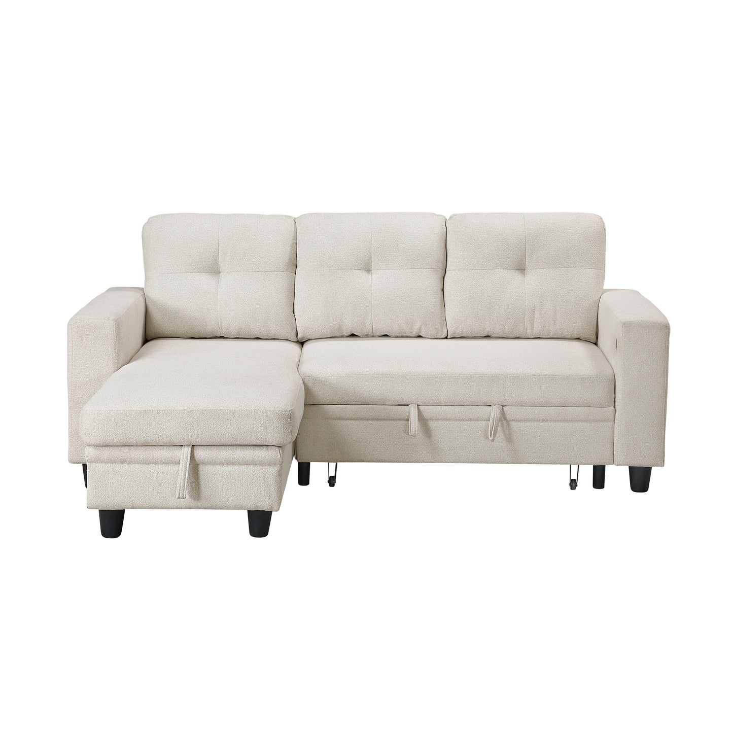 9705BE*32AVC - (3)Sectional with Reversible Chaise, Pull-out Bed, Shelves and Charging Ports