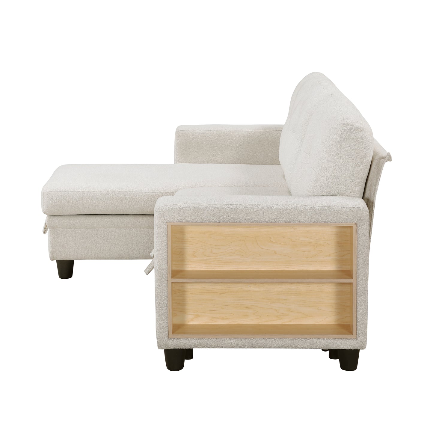 9705BE*32AVC - (3)Sectional with Reversible Chaise, Pull-out Bed, Shelves and Charging Ports