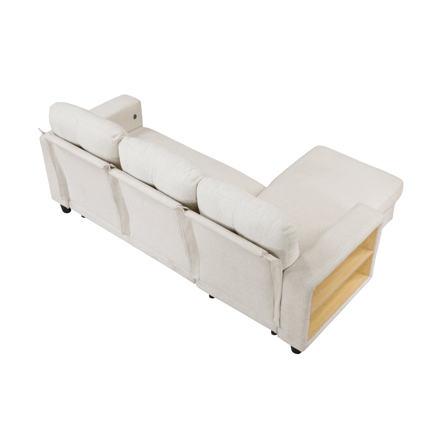 9705BE*32AVC - (3)Sectional with Reversible Chaise, Pull-out Bed, Shelves and Charging Ports