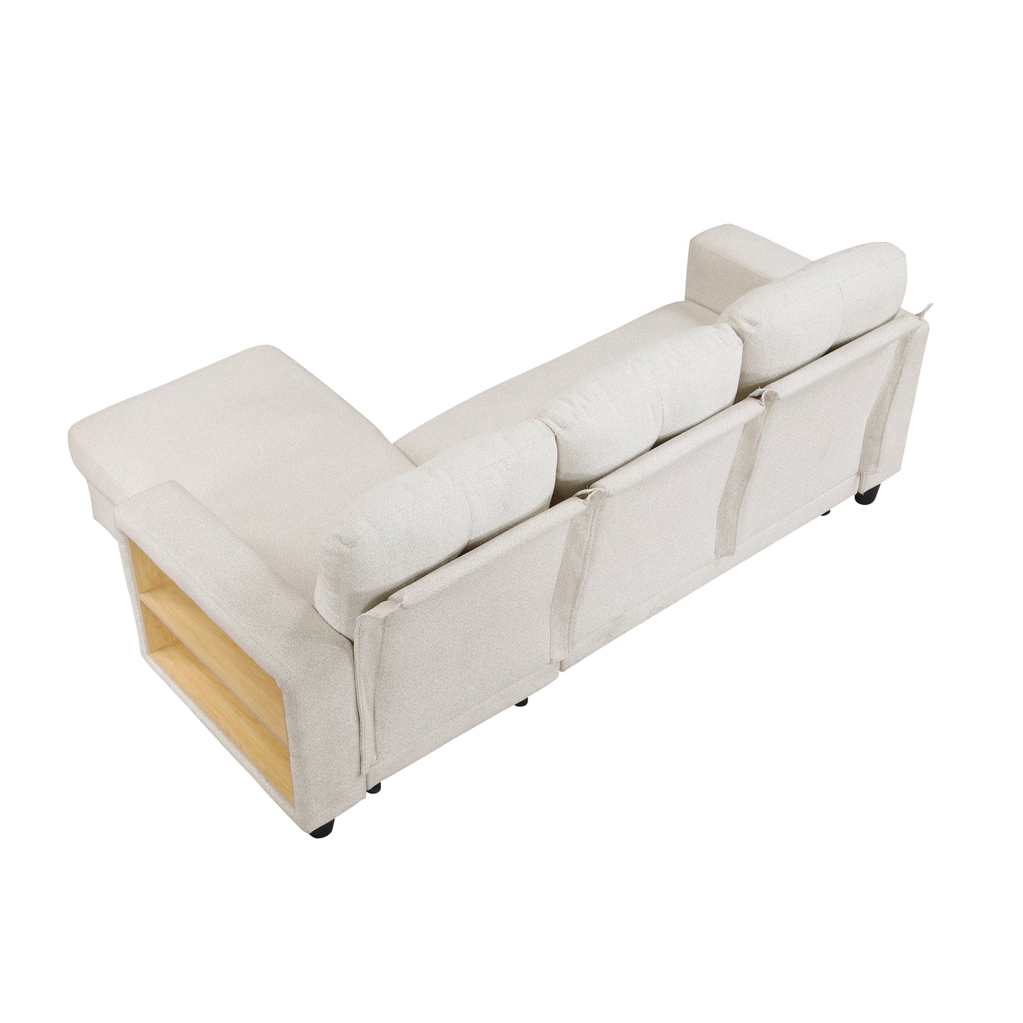 9705BE*32AVC - (3)Sectional with Reversible Chaise, Pull-out Bed, Shelves and Charging Ports