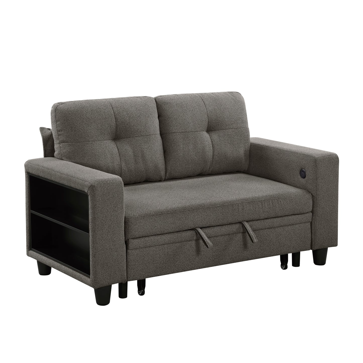 9705DB-2* - (2)Love Seat with Pull-out Bed, Shelves and Charging Ports