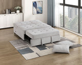 9707GRY-2CL - Convertible Armless 2-Seater with Pull-out Bed and Charging Ports