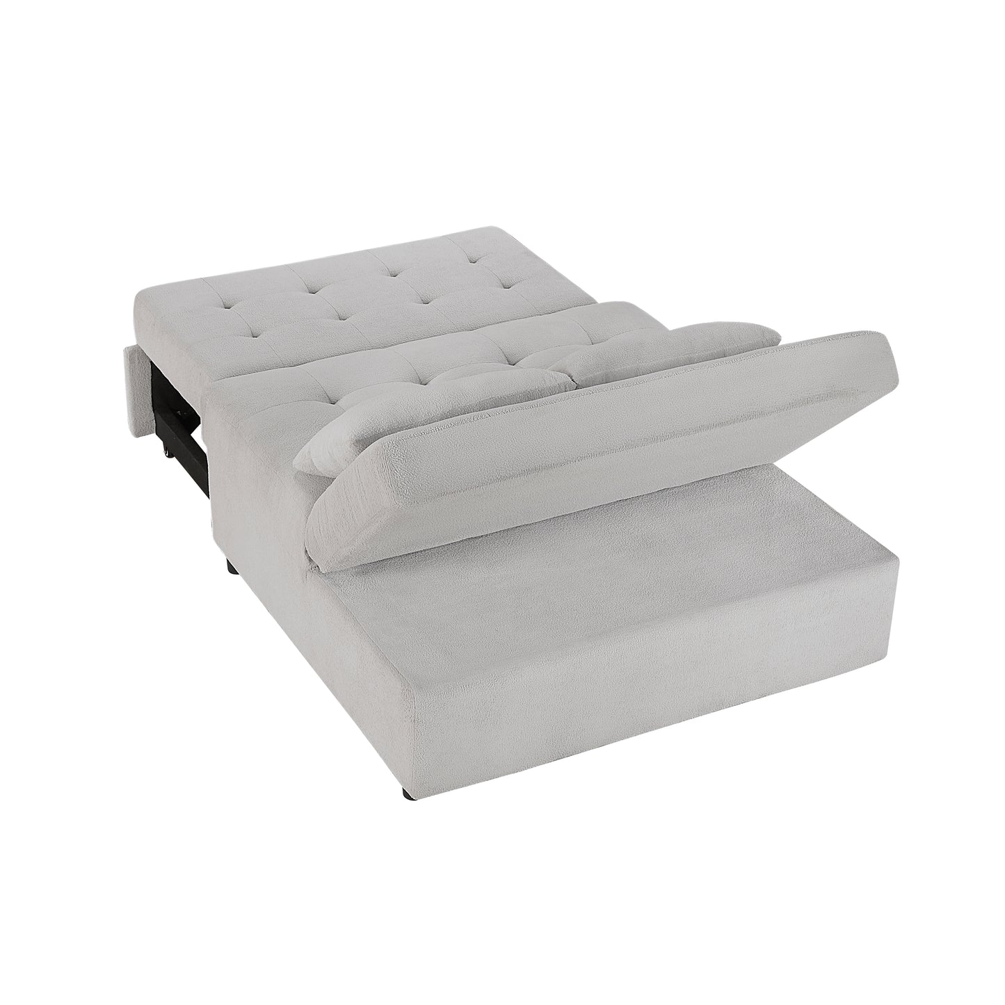 9707GRY-2CL - Convertible Armless 2-Seater with Pull-out Bed and Charging Ports