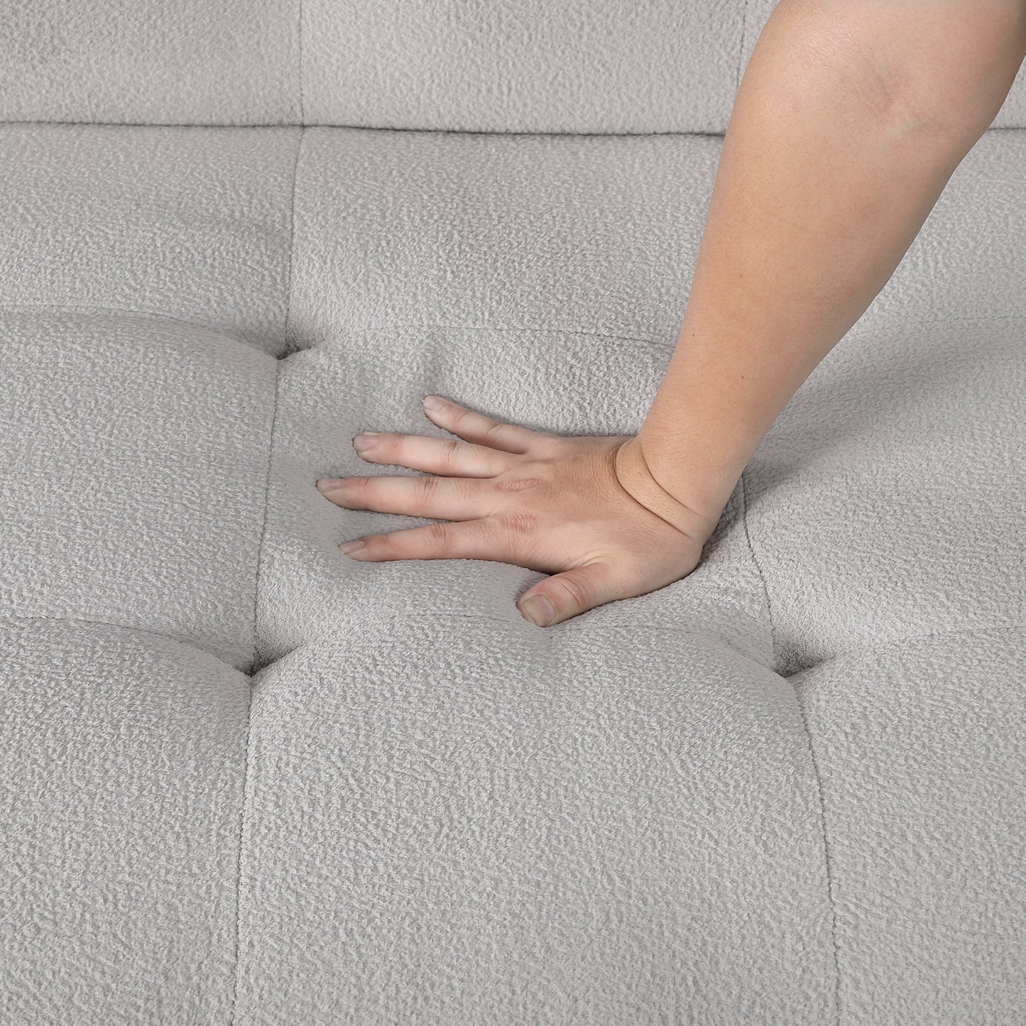 9707GRY-2CL - Convertible Armless 2-Seater with Pull-out Bed and Charging Ports