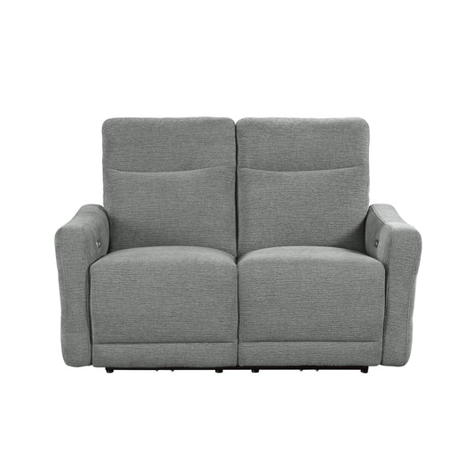 9804DV-2PWH - Power Double Lay Flat Reclining Love Seat with Power Headrests and USB Ports