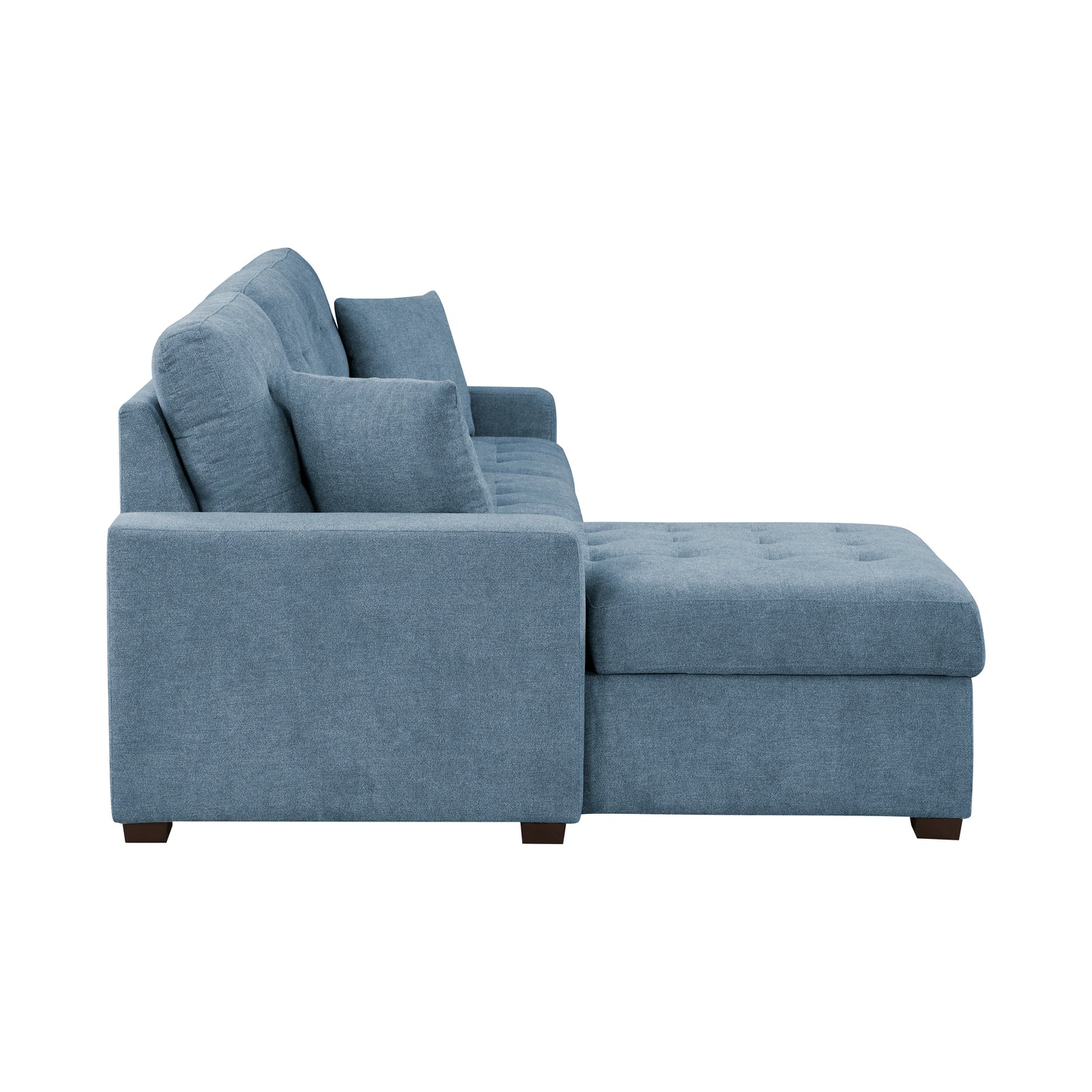 9816BU*2LCRL - (2)2-Piece Sectional with Left Chaise, Pull-out Bed and Hidden Storage