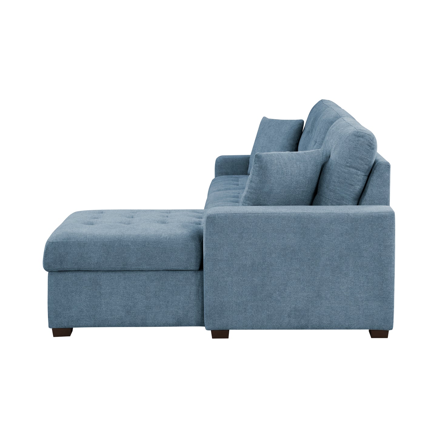 9816BU*2LLRC - (2)2-Piece Sectional with Right Chaise, Pull-out Bed and Hidden Storage