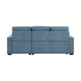 9816BU*2LLRC - (2)2-Piece Sectional with Right Chaise, Pull-out Bed and Hidden Storage